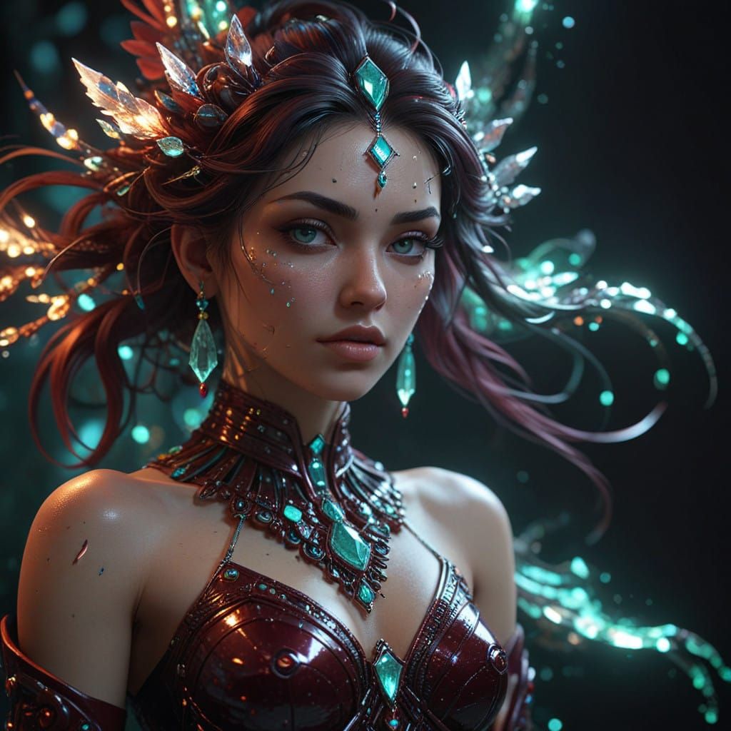 Ethereal Celestial Queen in Dark, Moody Portrait