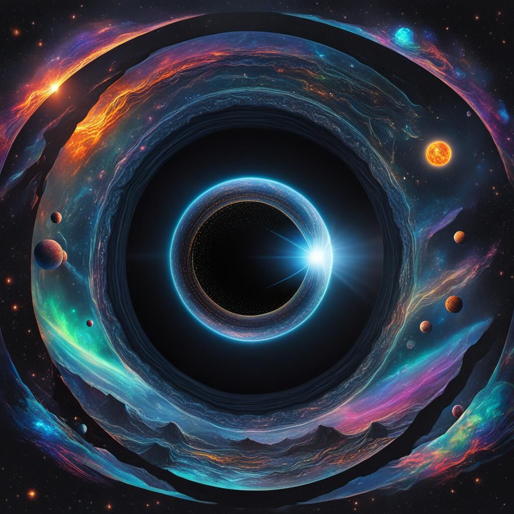 Extraterrestrial Black Hole: Holographic Cosmic Art