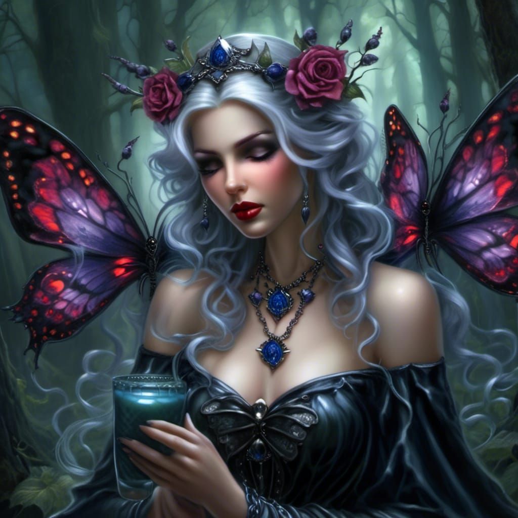 Plus-Sized Evil Fairy in Anne Stokes Style