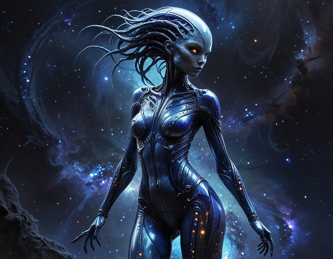 Alien Tourist from Neptune in Impressionistic Style