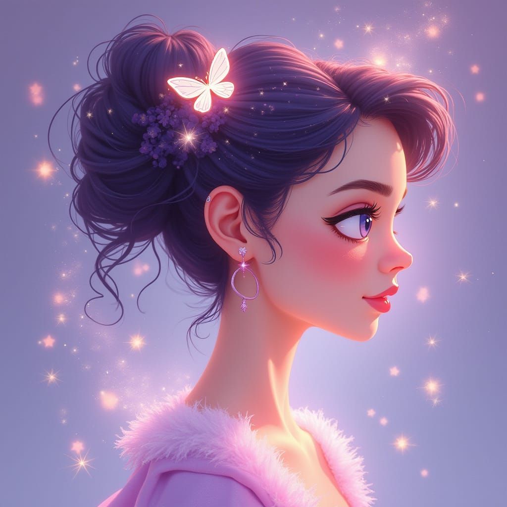 Elegant Women's Salon Logo with Animated Sparkles