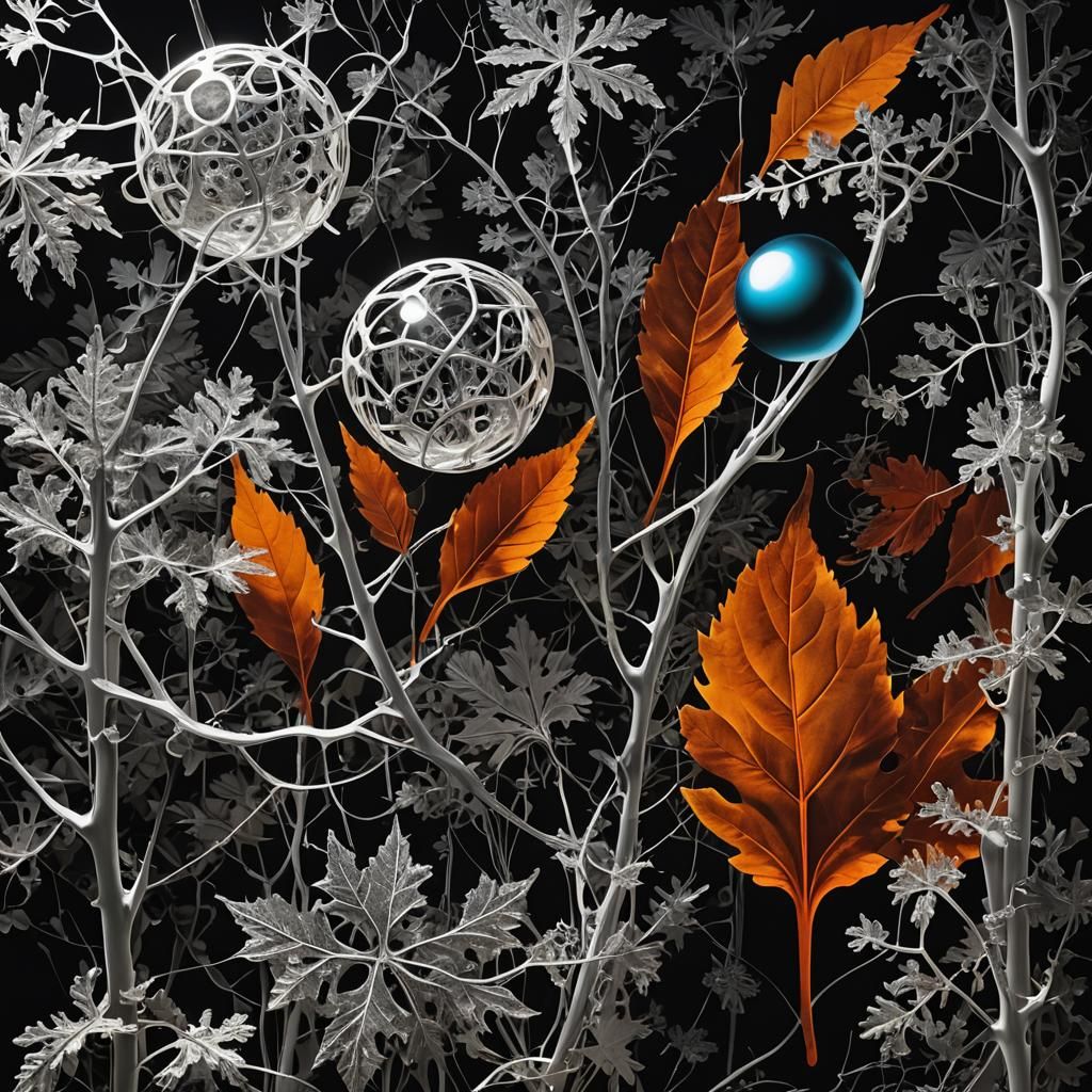 Surreal Rayograph of Organic and Industrial Elements