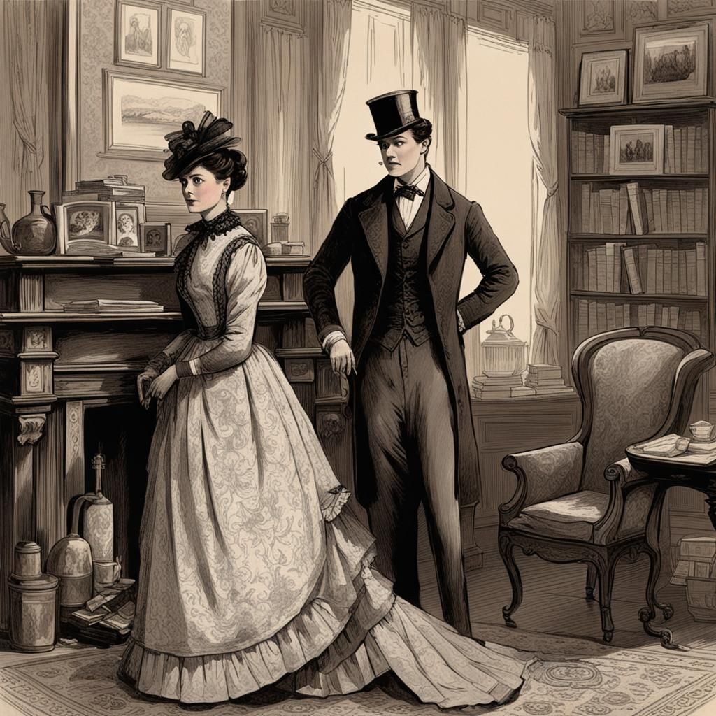 Sherlock Holmes Denouement with Victorian Lady