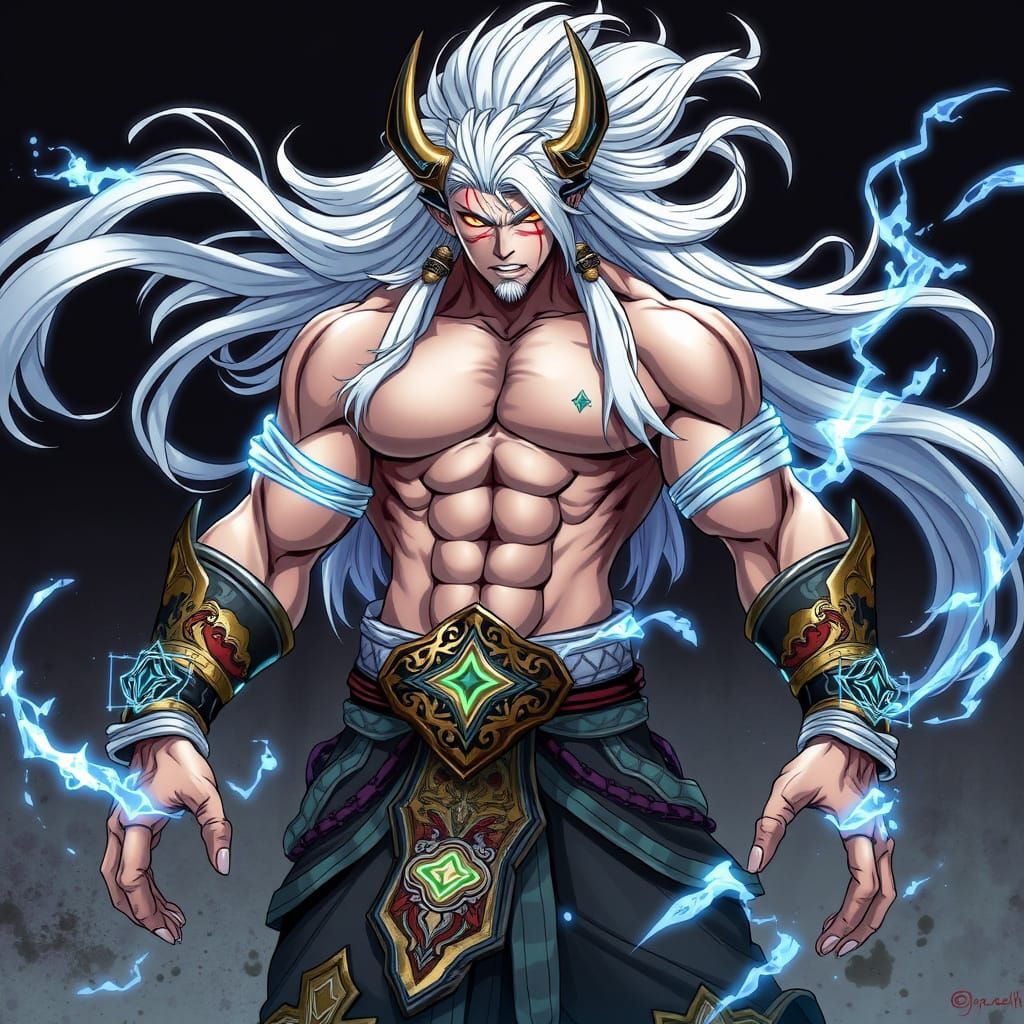 Mighty Warrior Asura Stands Ready in Combat