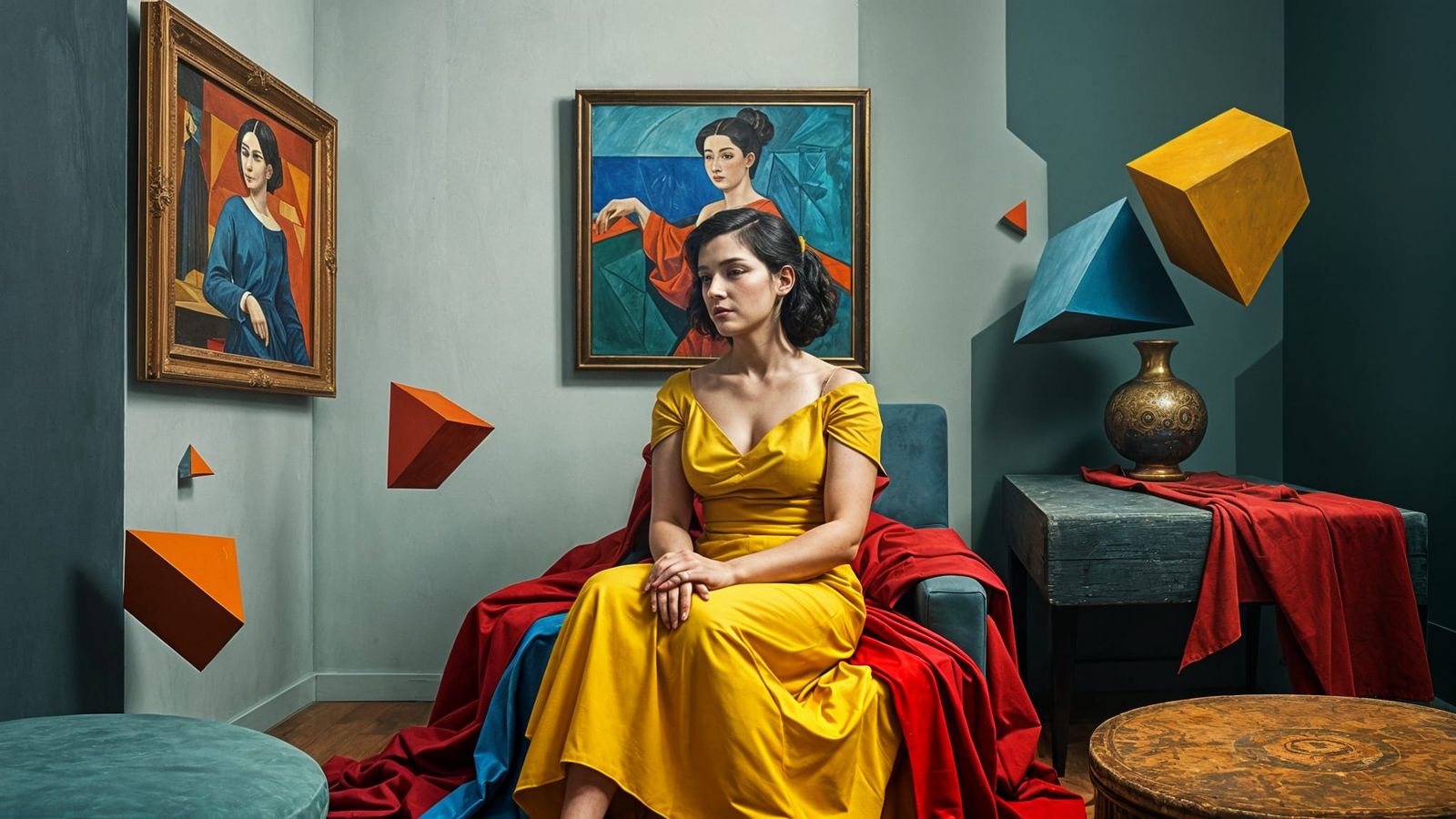 Surreal Geometric Shapes Emerge from Painting