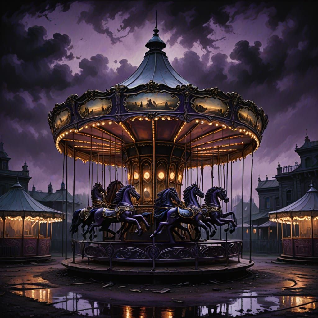 Ethereal Carousel in Gothic Twilight