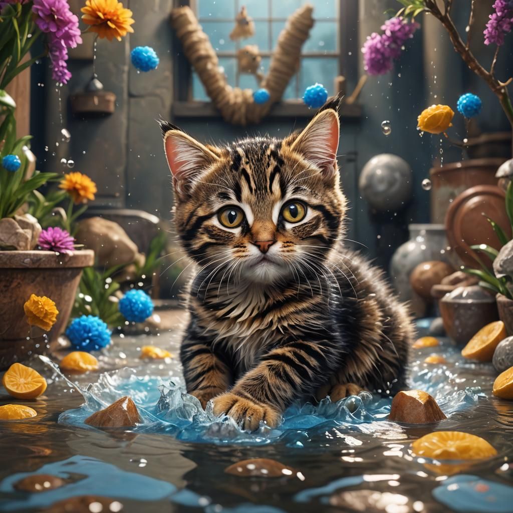Mama Tabby Cat and Kitten: A Heartwarming Scene