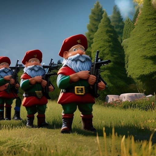 Gnome Soldiers on Covert Garden Operation