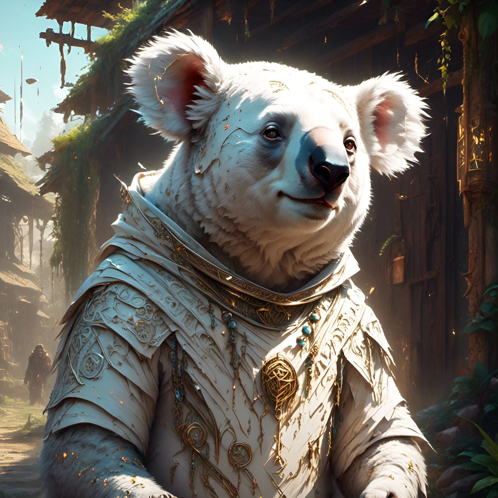 Ornate Koala Bear in Cosmic Village Portrait