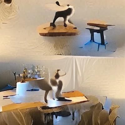 Cat Dancing on a Table