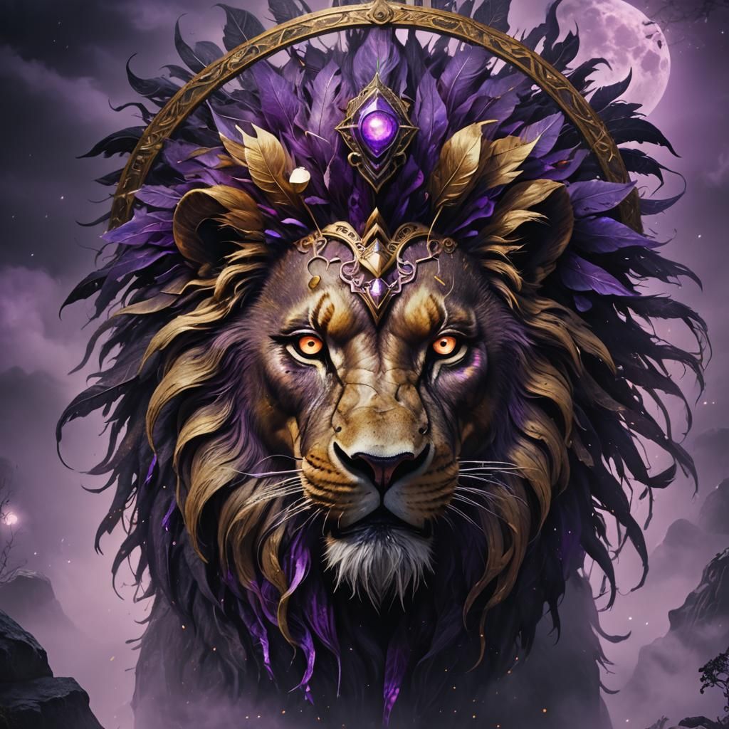 Mystical Halloween Lion with Avatar Headdress