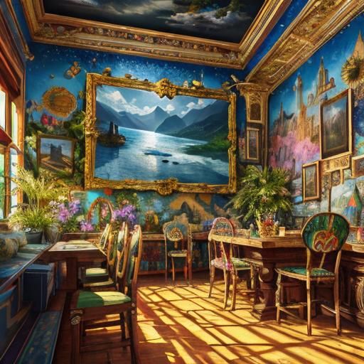 Vibrant Magic Realism Image in CGI Style