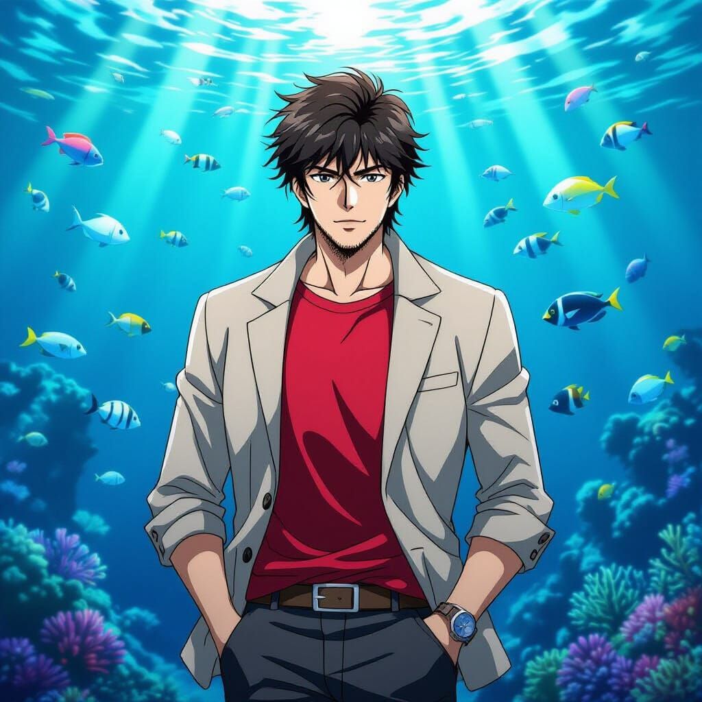 Anime Character Meets Creator by Mystical Coral Reef