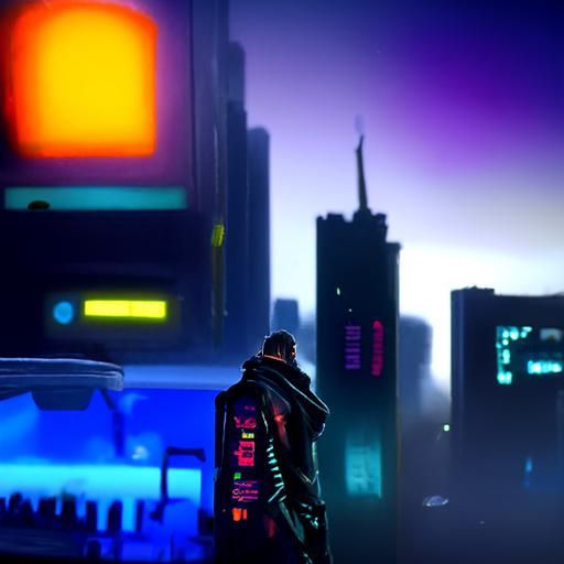 Neon Cyberpunk Cityscape at Night