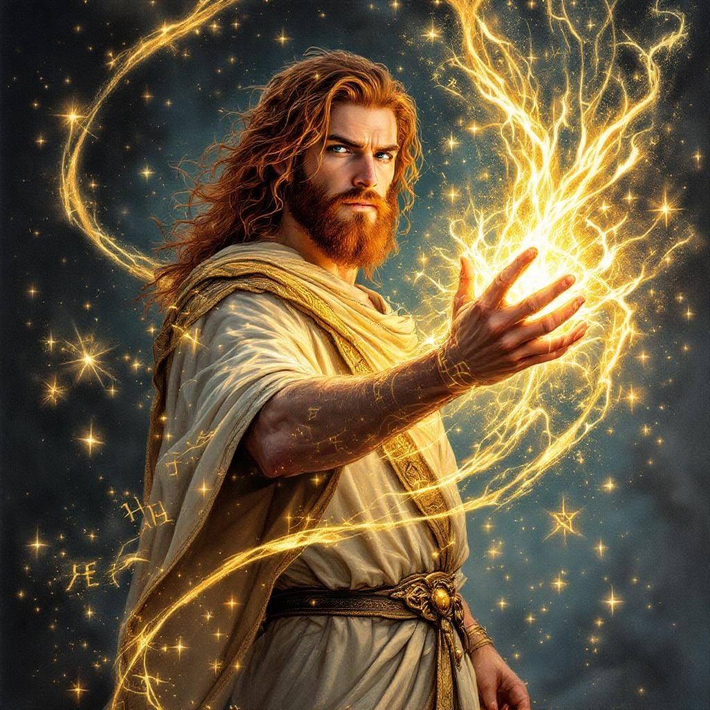 Handsome Sorcerer Casting a Light Spell