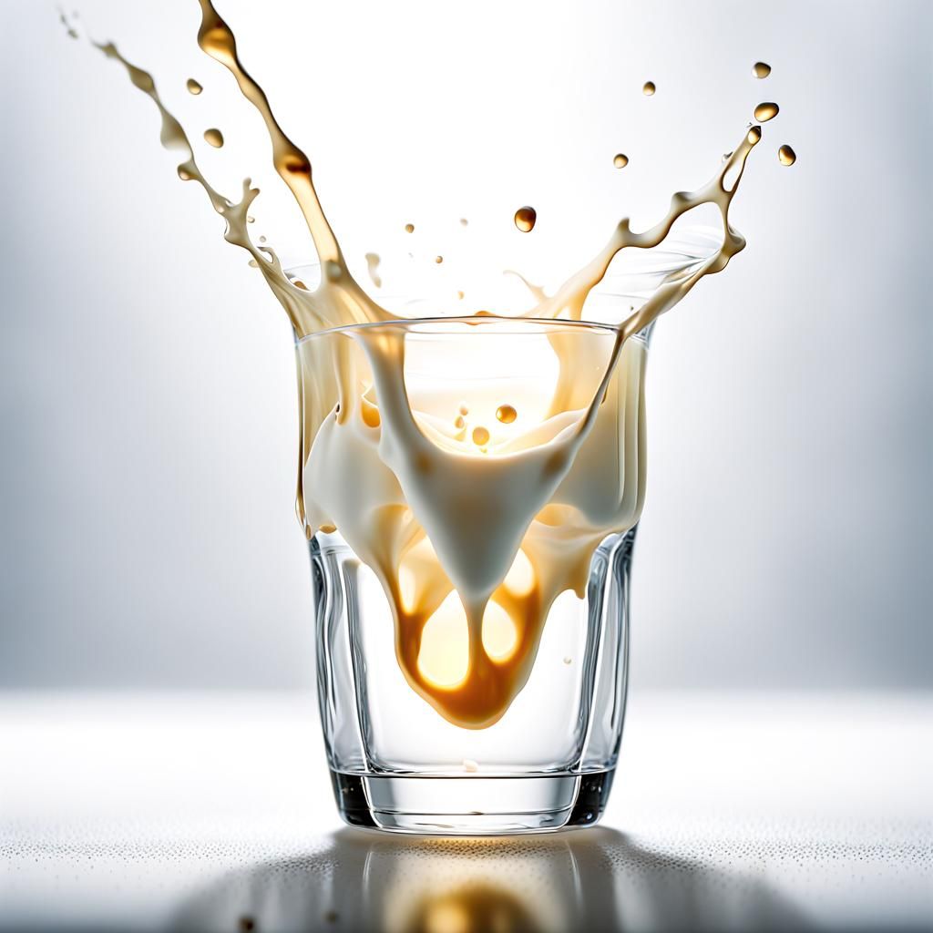 Water Drop Creating Milk Splash: Macro Photography
