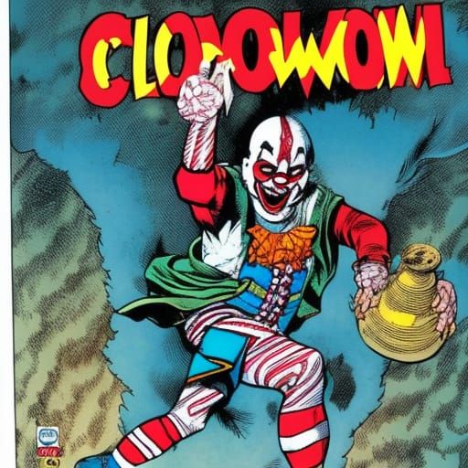 Clown Kicks Man: Hyperdetailed Comic Book Art