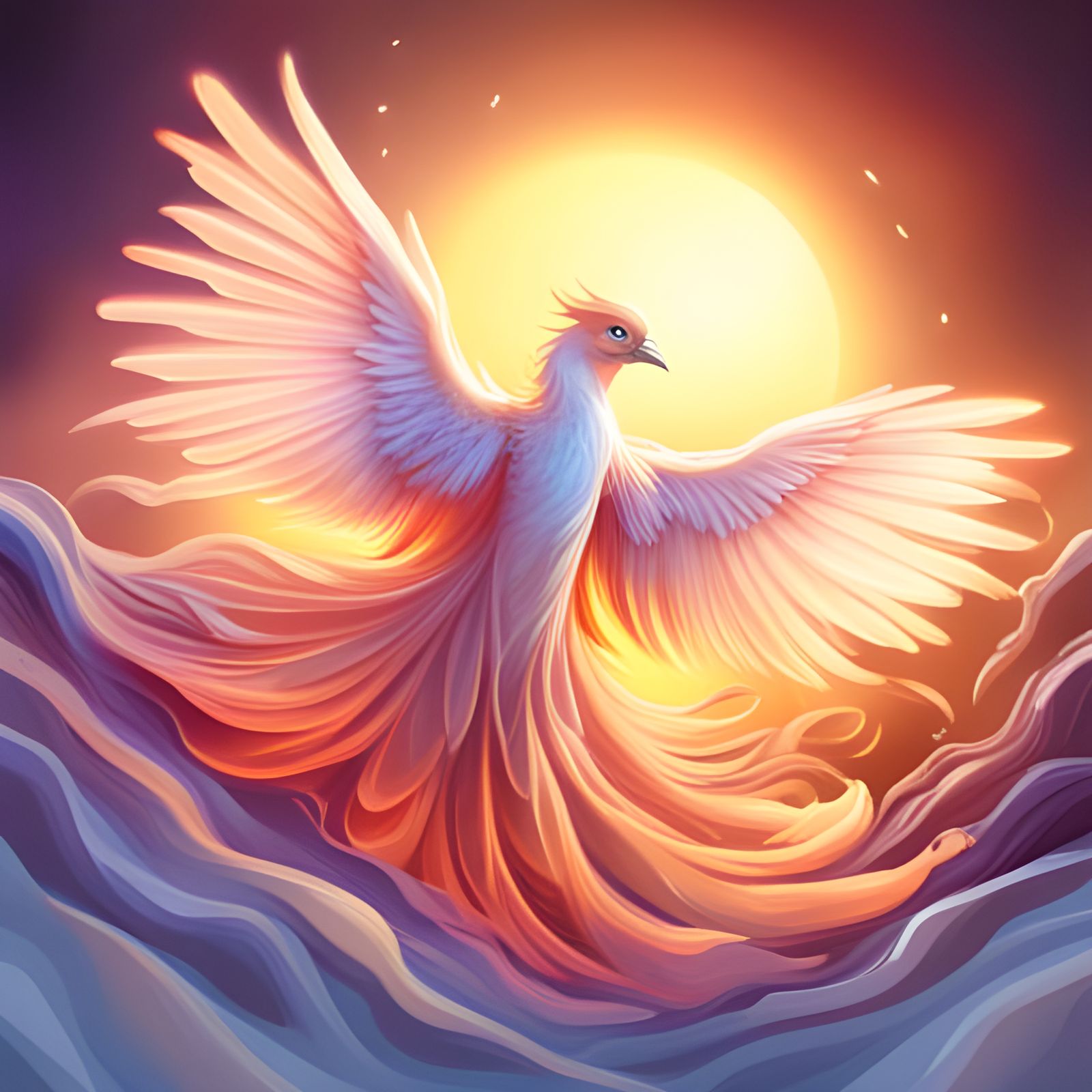 Translucent Water Phoenix Digital Painting