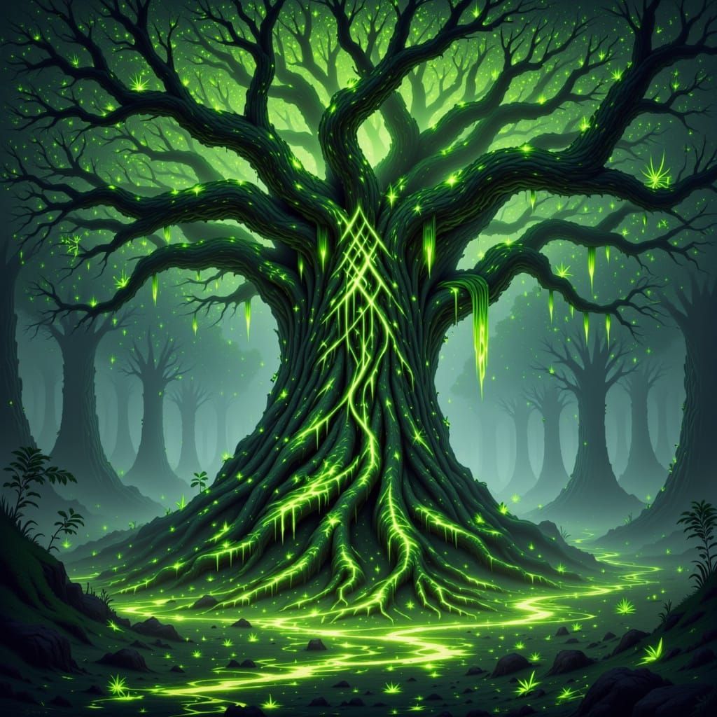 Ancient Forest Spirit in Painterly Style