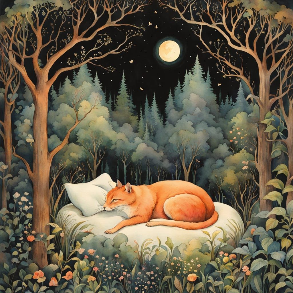 Vintage Storybook Portrait of a Mysterious Figure in a Haunt...