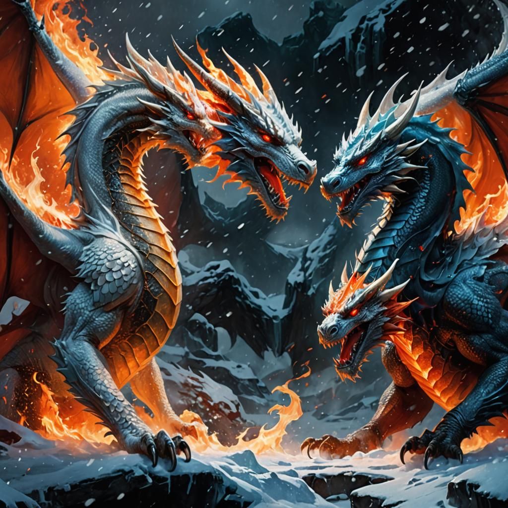 Dragons Clash: Fire and Ice in High Definition