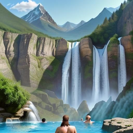 Waterfall and mountains where Jesus has decided to make the ...