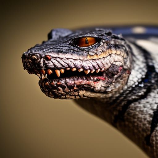 Zombie Wolf Snake in Professional Photography Style