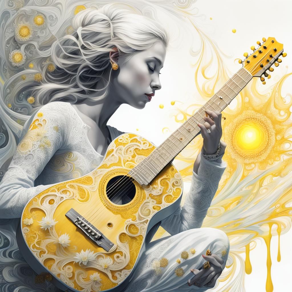 Filigree Fractal Guitar Portal in Hyper-Realism