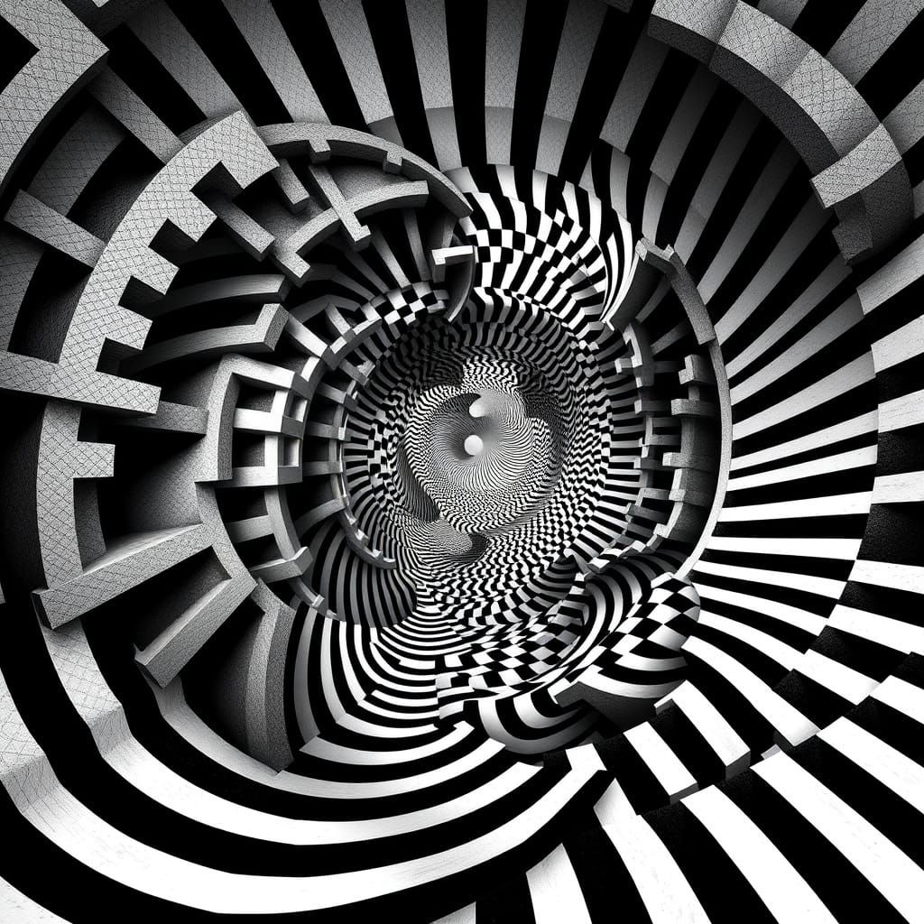 Escher-Inspired Op Art: Impossible Architecture and Illusion...