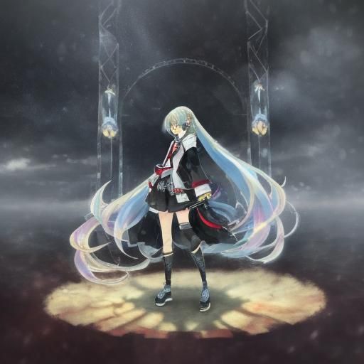 Kasane Teto in Misty Fantasy Landscape