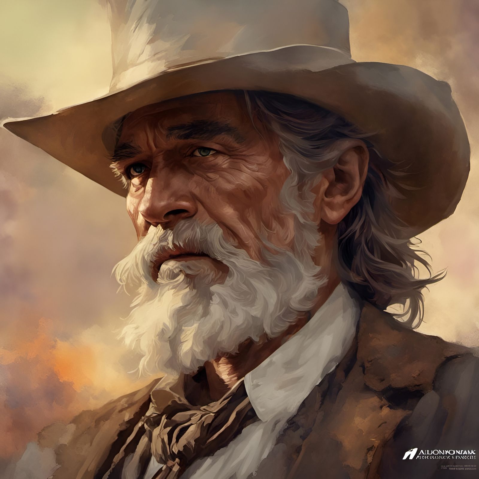 Cowboy Portrait Inspired by Bone Tomahawk, Digital Art