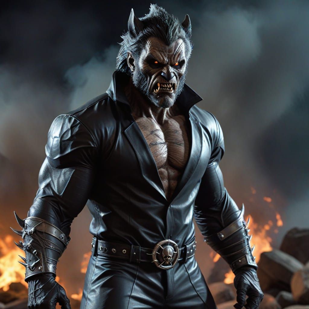 Wolfman Supervillain in Evil Costume