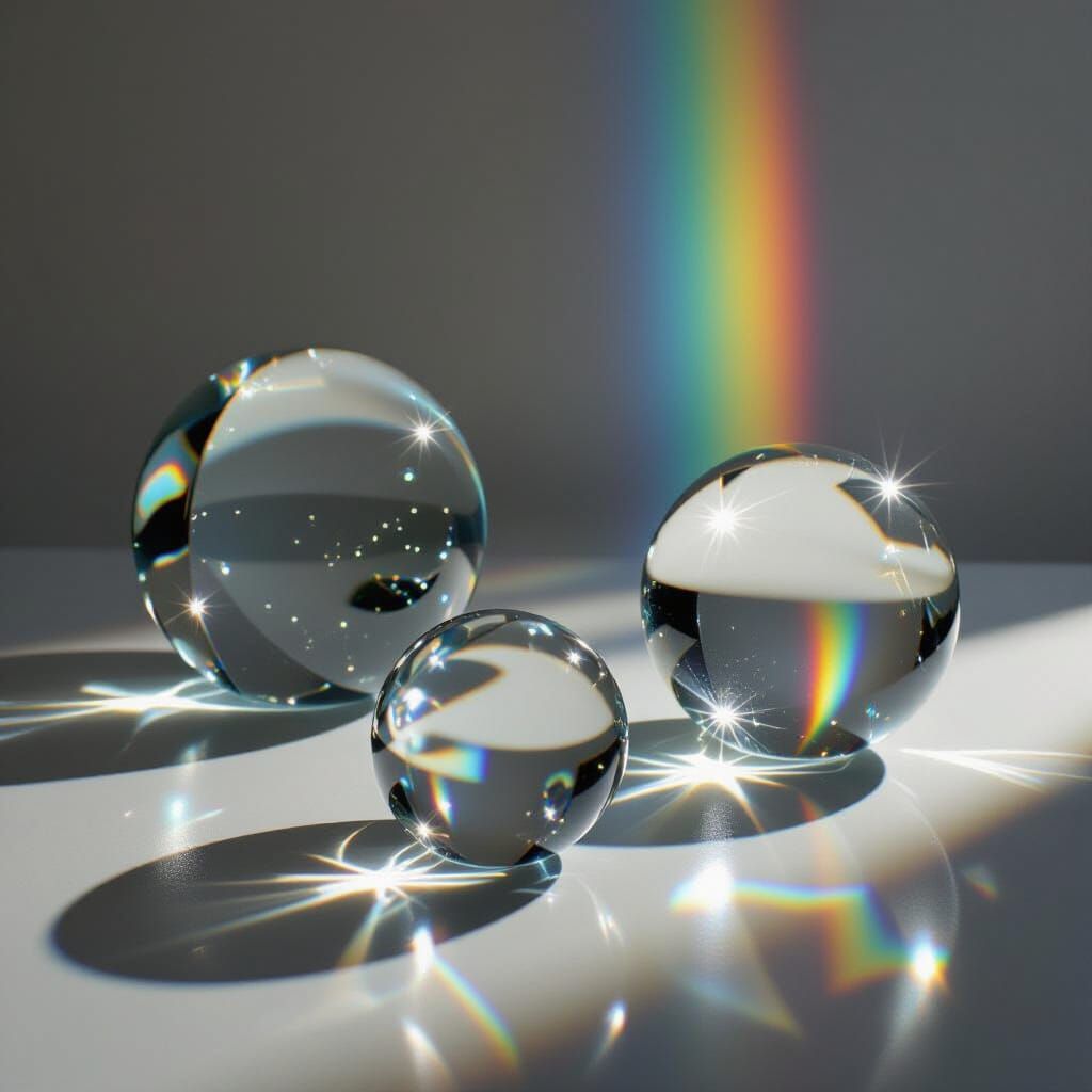 Rainbow Shadows Cast by Glass Objects