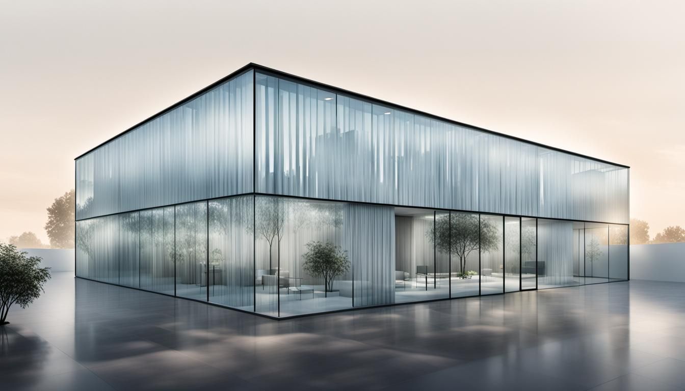 Modern Architecture in Morning Light, with Reflections and S...