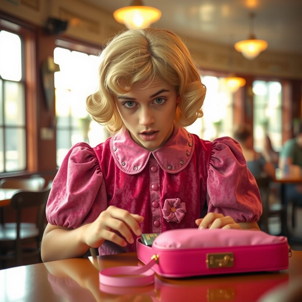Boy in 1950s Dress Surprised, Photo-Realistic