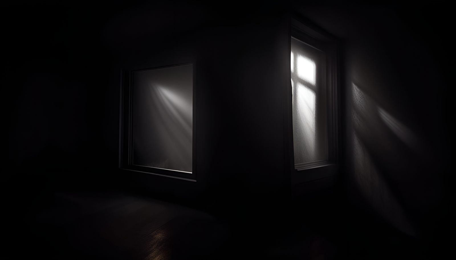 Sinister White Light Illuminates Dark Room