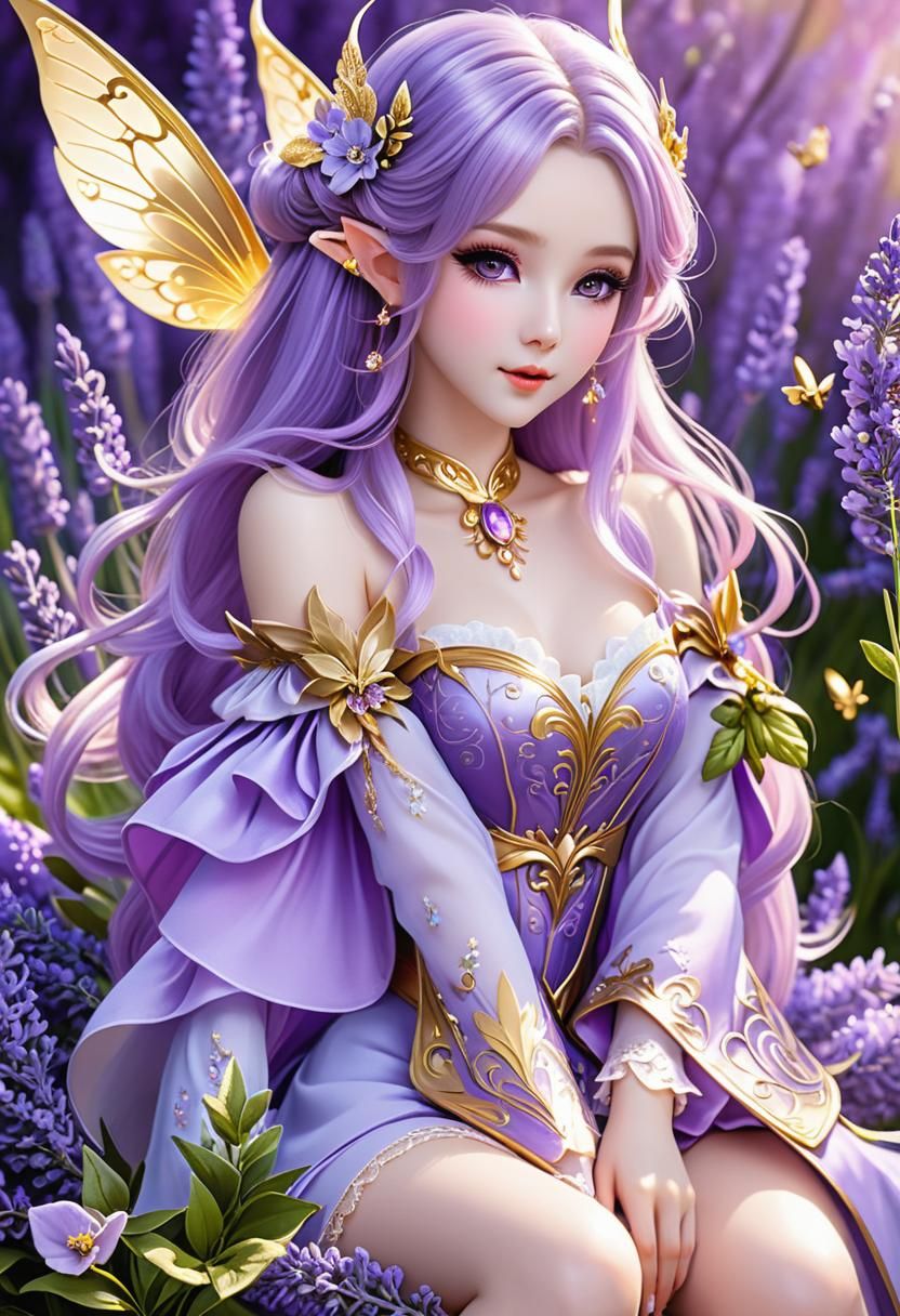 Lavender Fairy: Sumire in Digital Illustration