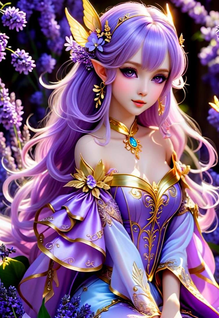 Lavender Fairy: Digital Art Portrait of Sumire