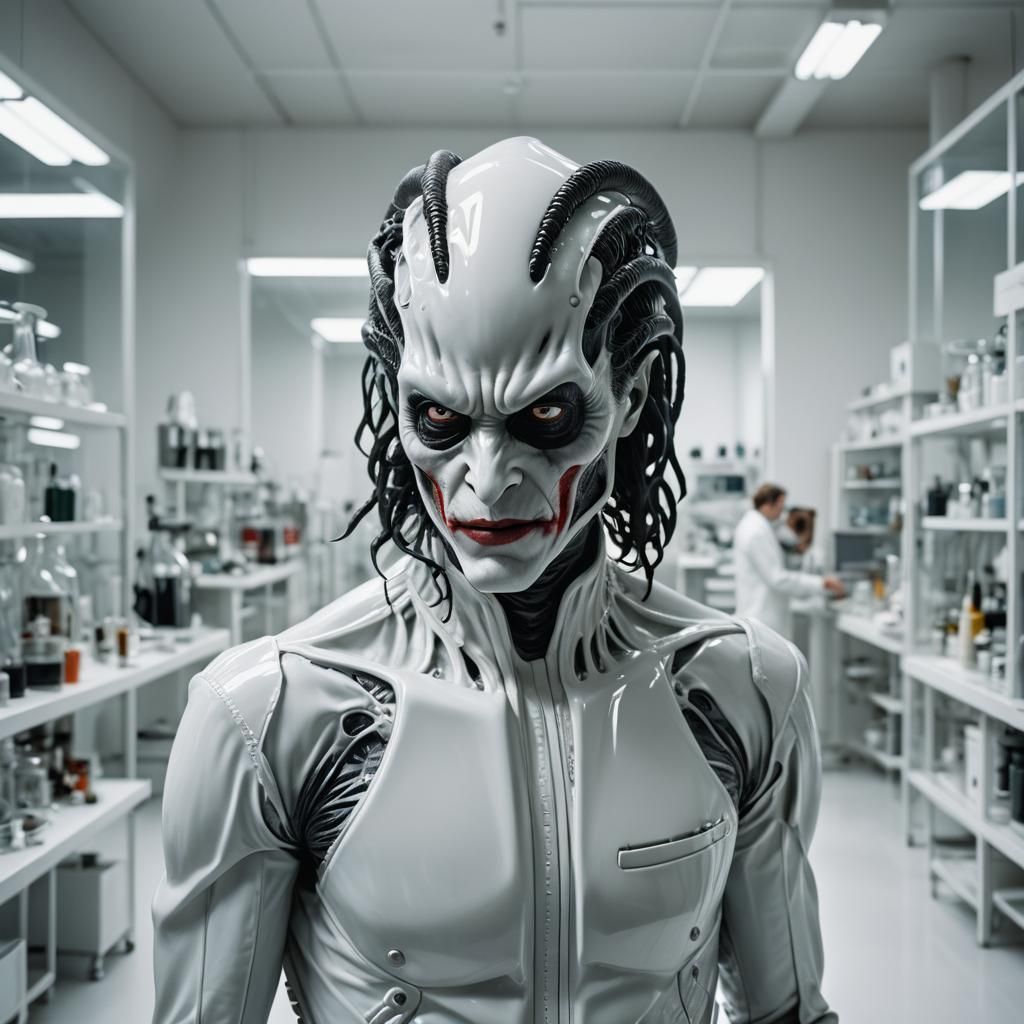 Joker Xenomorph in Laboratory: Fine Art Portrait