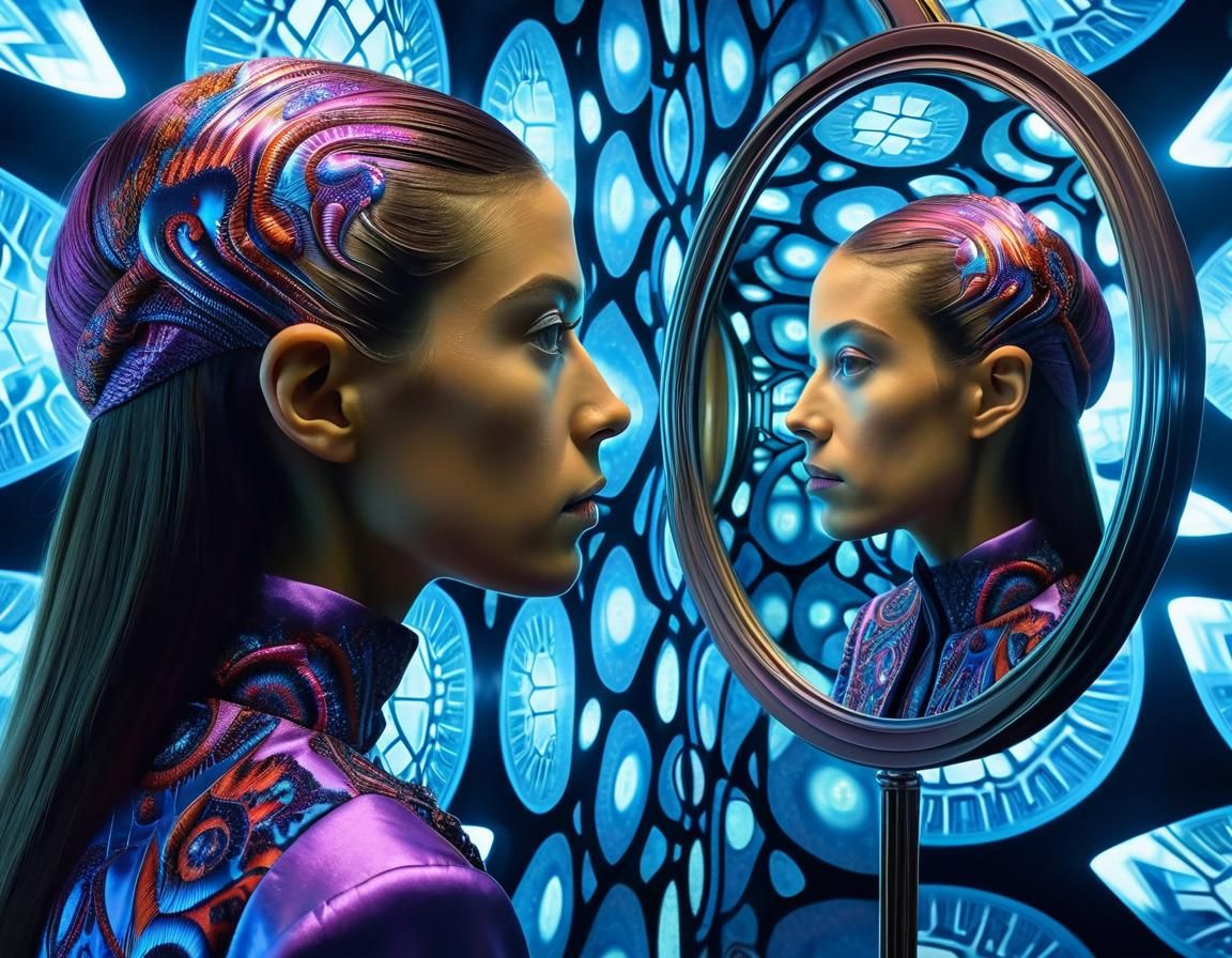 Psychedelic Mirror Image with Fractal Details
