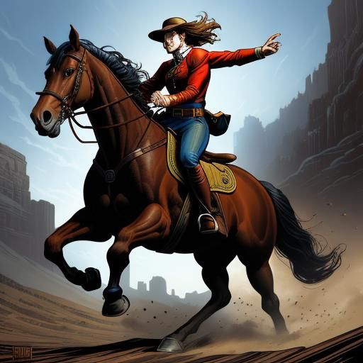 Horse in Comic Book Art Style
