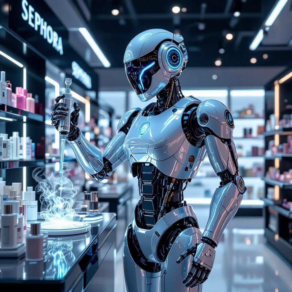 Futuristic Skincare Robot in Sephora