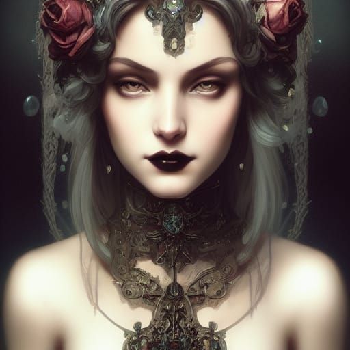 Gothic Princess Portrait in Hyperdetailed Digital Art