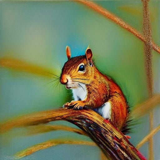 Surreal Squirrel Portraits in Whimsical Dreamscapes