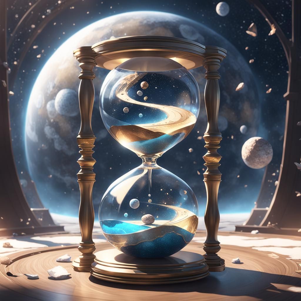 Hourglass of the Universe: Anime-Inspired 3D Art