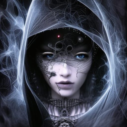 Gorgeous Witch Casting Colorful Magic Spell