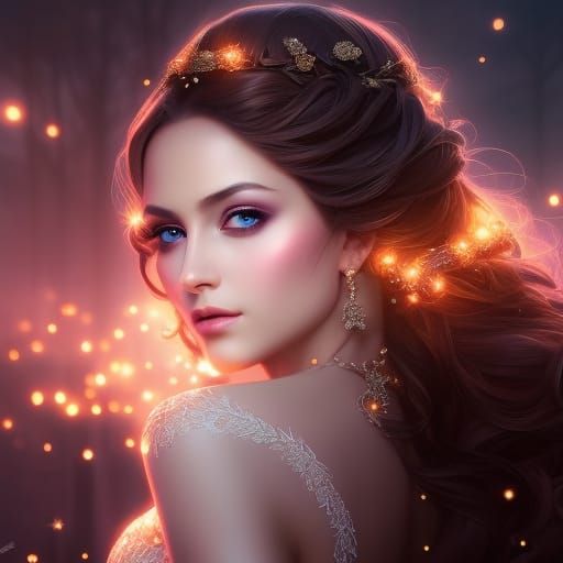 Ethereal Fairy Portrait in Summer Evening Light