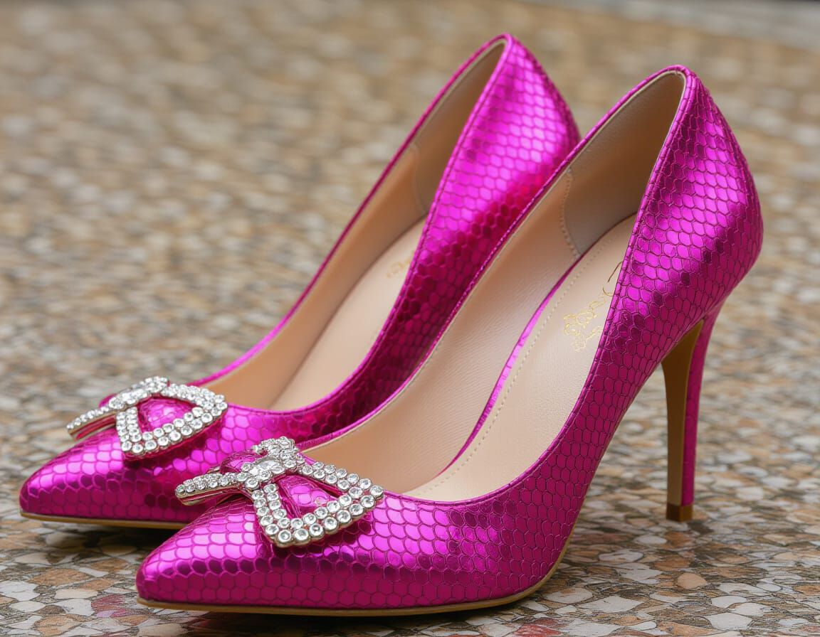 Most Wonderful Shiny Pink Princess Style High Heels