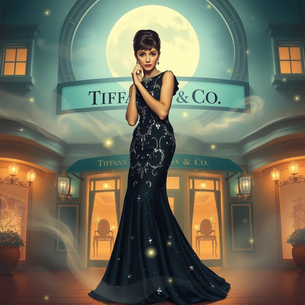 Audrey Hepburn at Tiffany's in Dreamlike Lighting