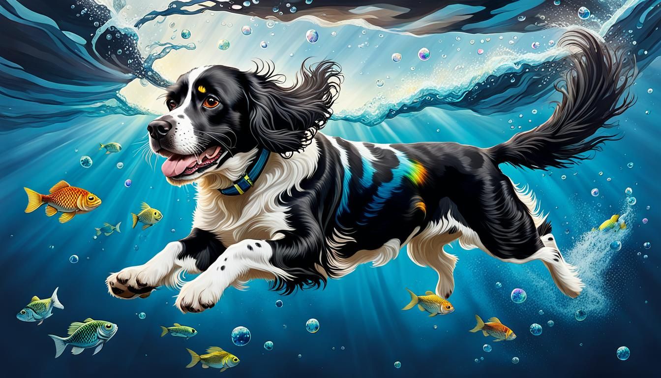 Merdog Lily's Underwater Chase: 3D Anime Art